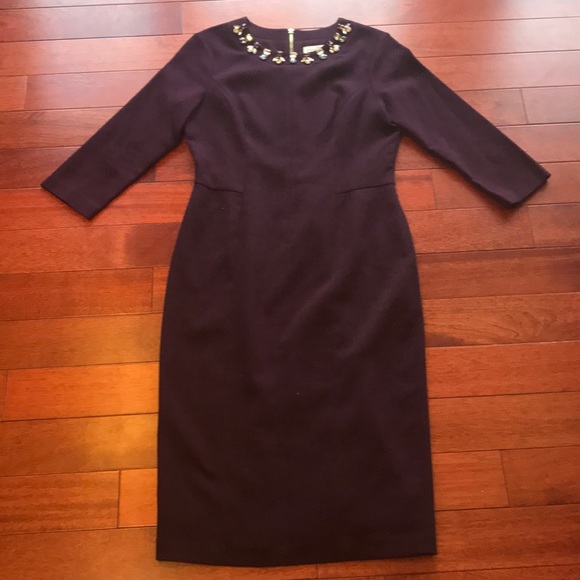👗Eliza J jeweled plum midi dress - Picture 2 of 7
